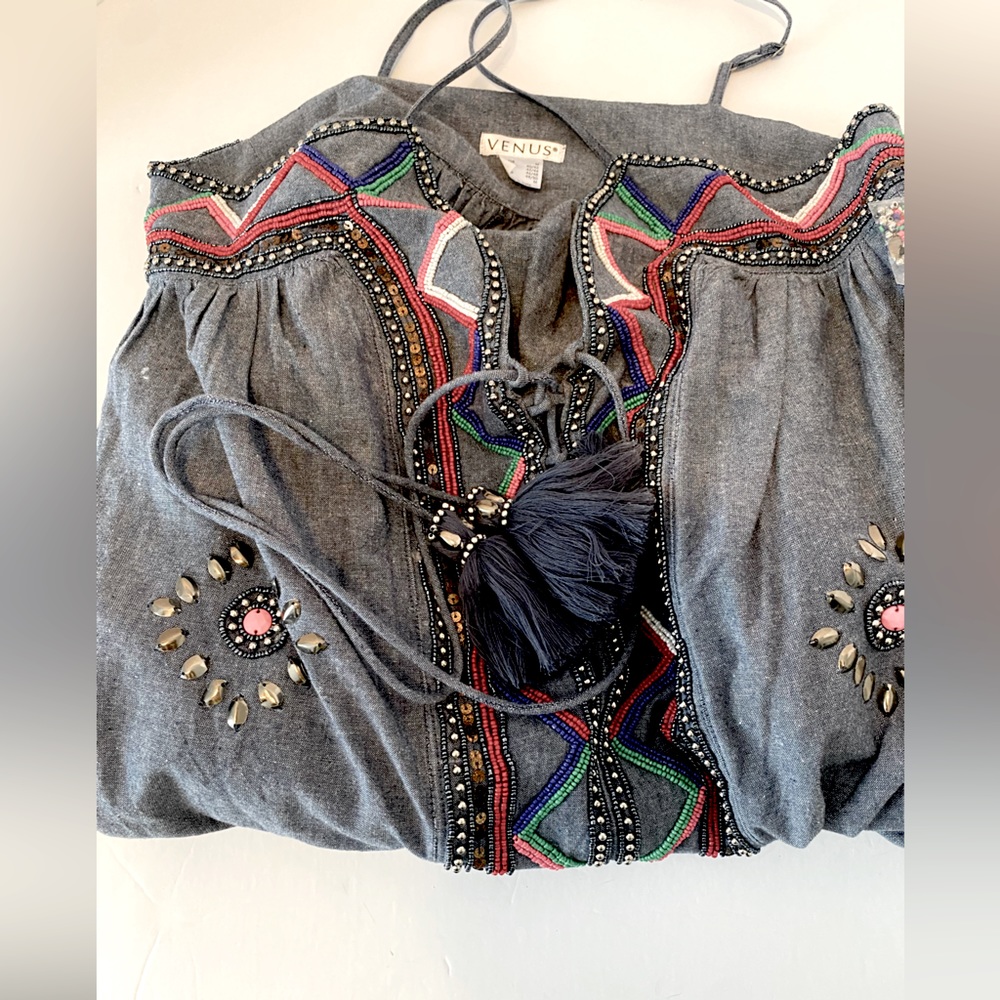 NWT Venus Embroidered and Beaded Maxi Dress - Picture 7 of 13